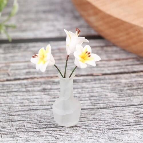Dollhouse Miniature Flower in Vase for 1/12 Dolls House Living Room Decor