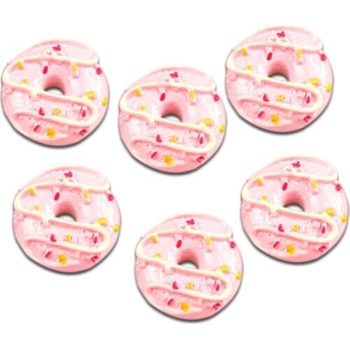 LF 20Pcs Resin Cakes Donut 20mm Decoration Crafts Flatback Cabochon Embellishments For Scrapbooking Kawaii Cute Diy Accessories