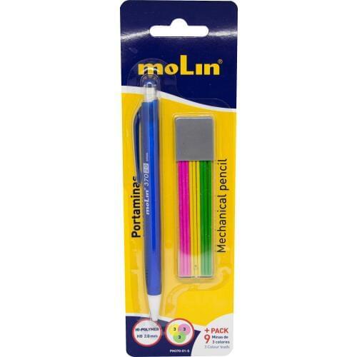 MECHANICAL PENCIL MOLIN 2.0MM WITH CASE DE MINES COLORS
