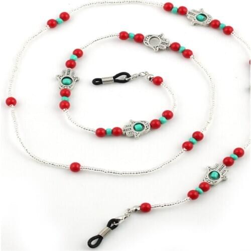 Trendy Womens Beaded Chain Sunglasses Chains Necklace Reading Glasses Cord Holder Neck Strap Rope for Eyewear Acrylic Zinc Alloy