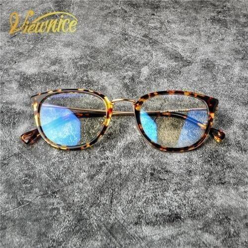 Viewnice Eye glasses frames for women square glasses Frame Acetate Men anti blue light Protect eyes Clear Thin glasses agate