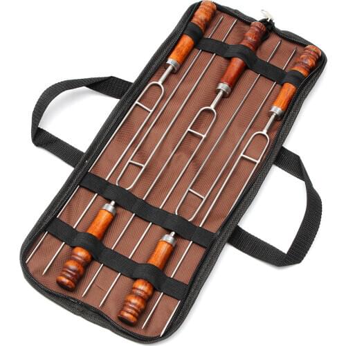 Outdoor 5Pcs Barbecue Tools Set Picnic BBQ Cooking Stainless Steel Meat Grill Fork Camping Gear Picnic Set