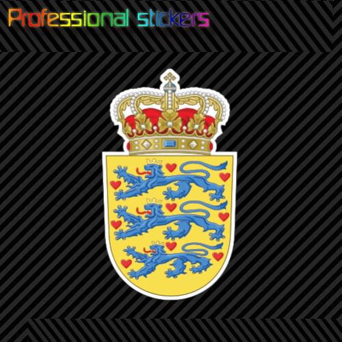 Danish Coat of Arms Sticker Decal Self Adhesive Vinyl Denmark Flag DNK DK Stickers for Cars, Bicycles, Laptops, Motos