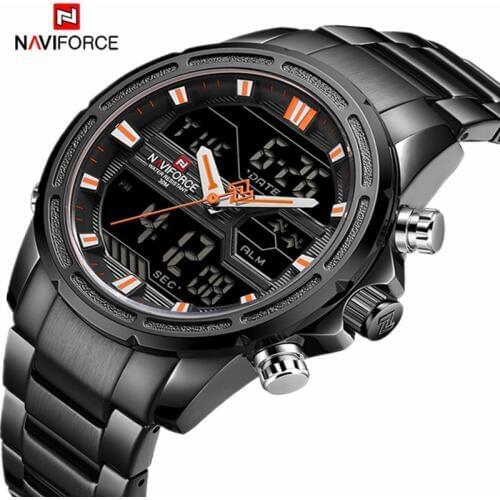 NAVIFORCE Fashion Business Top Brand New Men Quartz LED Date Watch Mens Genuine Leather Sport Watches Men Clock Relogio Masculi