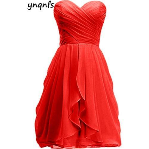 2018 New short bridesmaid dresses chiffon sweetheart red/mint multi color real pictures wedding party dresses