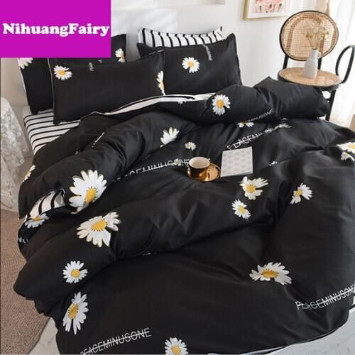 New autumn and winter bedding four-piece set, bed sheet, quilt cover, pillowcase, warm simple sanding student three-piece set