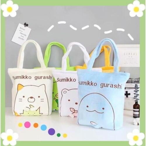 1pcs Anime Sumikko Corner Bio Plush Women Casual Shoulder Bags Handbag Student Fashion Cute Cartoon Zipper Shopping Bag for Girl