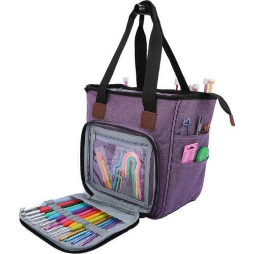 Portable Knitting Bag Yarn Storage Bags Wool Crochet Hooks Knitting Needles Sewing SuppliesHousehold Organizer