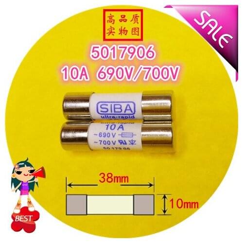 SIBA fuse tube 10A 690V 700V 10x38mm high quality fuse 5017906 fuse