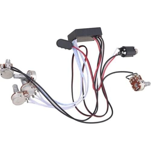 Preamp 3 Band Equalizer EQ Harness Guitar B Tone Control System for Active Pickup