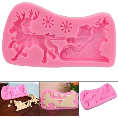Christmas Santa Elk Silicone Baking Mold Mousse Cake Mould DIY Baking Mould