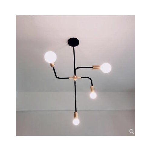 Nordic simple chandelier hotel cafe bar creative wrought iron personality chandelier art branch lights