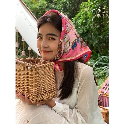 Fabulous Colors 100% Twill Silk Scarf Wraps Shawl for Women 88*88cm " Myth "