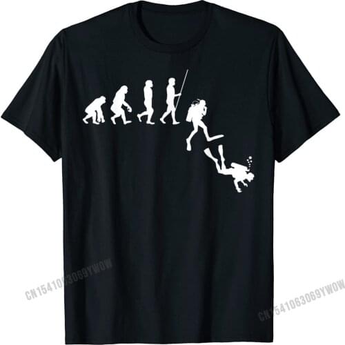 Diving Evolution Evolution Of Man Funny Scuba Dive Ocean T-Shirt Men Rife Fashionable Tees Harajuku Cotton T Shirts Printed On