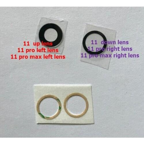 30PCS Back Camera Glass Lens For iPhone 11 Pro 11Pro Max Rear Camera Cover 3M Sticker Holder Parts
