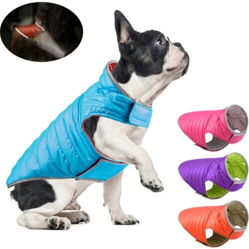 Reflective Dog Clothes Waterproof Pet Jacket Winter Coat Dog Vest Down Jacket For Small Large Dog French Bulldog Pet Costume