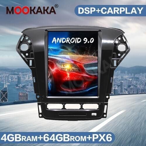 Tesla Style Android 9.0 Car GPS Navigation Radio For Ford Mondeo Fusion MK4 2011-2013 Auto Head Unit Multimedia Tape Recorder HD