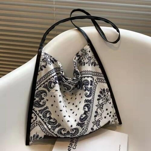 Ethnic Tote Shoulder Bags For Women Special Pattern Artistic Big Capacity 2021 Autumn New Design All-Match Cross-Body Casual Bag