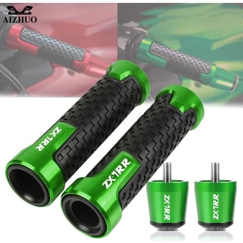 ZX-7RR Logo Motorcycle Handle Bar End Cap Plug 7/8" 22MM Handlebar Hand Grips FOR KAWASAKI ZX7R ZX7RR ZX-7R 1989-2003 2002 2001