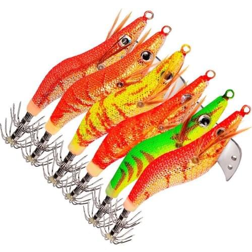 1PC 3D Eyes 8.5cm/7.5g 2.0# 2.5# 3. Squid Hook Jig Luminous Shrimp Bait Artificial Lure Fishing Wobbler Octopus Fishing Tackle