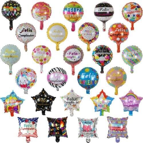 100/50/pcs 10inch Spanish I Love You Heart Foil Balloons Feliz Cumpleanos Baloes Birthday Party Decoration Air Globos Supplies