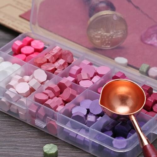 200pcs/box Sealing Wax Tablet Set with Spoon Sealing Stamp for DIY Scrapbooking Wedding Decorative Invitation Sealing