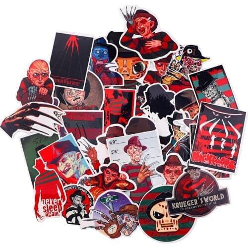 G2129 32pcs Horror Movie Ghost Stickers Laptop Guitar Motorcycle Luggage Skateboard Bicycle Waterproof Sticker Kid Toy