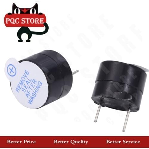 5pcs 5v Active Buzzer Magnetic Long Continous Beep Tone Alarm Ringer 12*9.5MM Active Piezo Buzzers Fit For Computers Printers