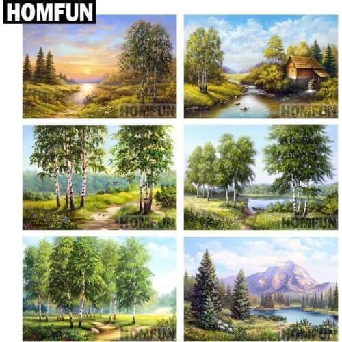 HOMFUN Diamond Painting Cross Stitch "Forest Scenic" 5D DIY Diamond Embroidery Full Square/round Rhinestone Of Picture A06819