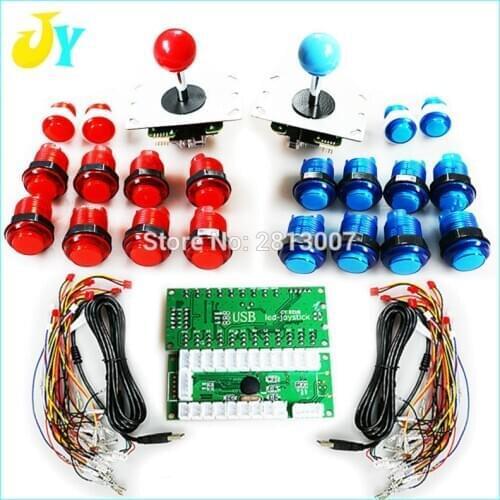 Arcade USB to PC Controller Handle Encoder Keyboard + Copy sanwa joystick +LED Light LED Buttons for DIY Arcade games console