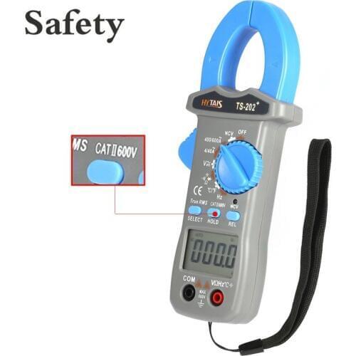 HYTAIS TS202 Digital Clamp Meter True RMS Multimeter AC DC Frequency NCV Resistor Capacitor Diode temperature Tester Clamp Meter