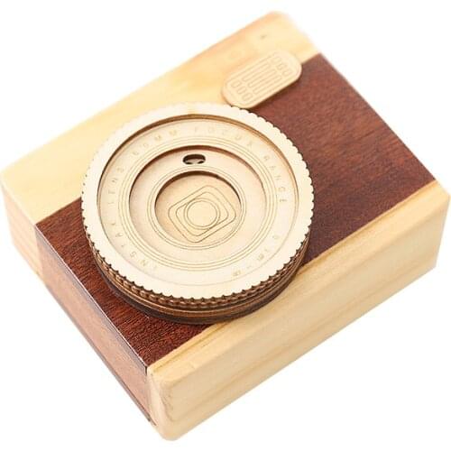 Pretty Wooden Music Box Hand Crank Music Box Boutique Home Decor Gifts Crafts Birthday Gifts Camera Music Box Mechanism