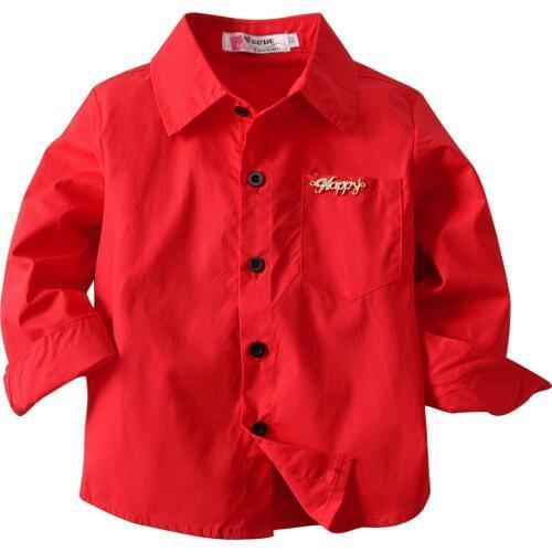 Oklady Kids Boys Shirts 2019 Autumn Long Sleeve Solid Todder Shirts For Boys Cotton Fashion Brand Baby Boy Tops Children