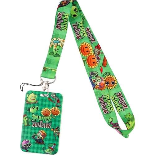 ER644 Green Plants Sunflower Lanyard Card Holder Student Hanging Neck Mobile Phone Lanyard Badge Subway Access Card Holder