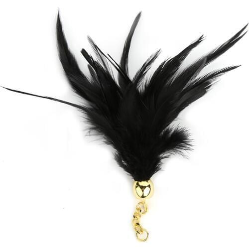 HanHaoBird Red Peach Mood Feather Shoot Adults Flirt Game Feather Black 15 cm long