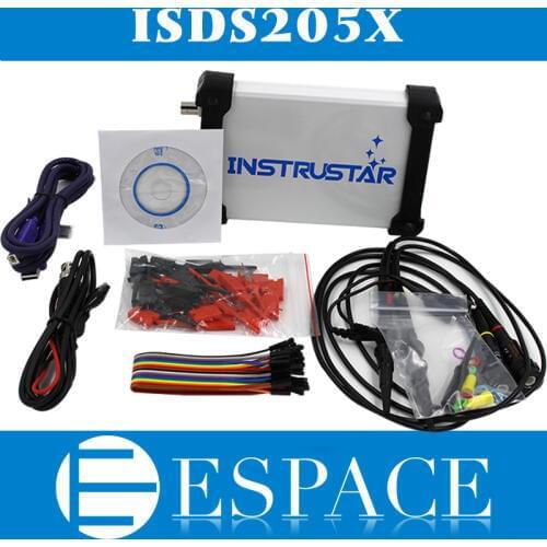 ISDS205x Virtual PC USB Oscilloscope DDS Signal And Logic 2CH 20 MHZ Bandwidth 48 Msa/s 8bit ADC FFT Analyzer
