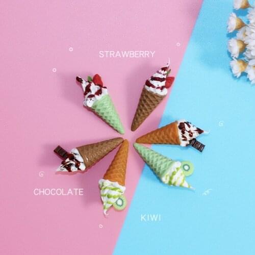 Cute Mini 3PCS Different Flavor Simulation Ice Cream Cone 1/12 Scale Miniature Dollhouse Food Kitchen Toys Accessories