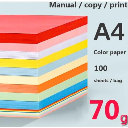 A4 Multi Function Color Copy Printing Paper 100 Sheets / Pack Color Mixed Color Pack Student Hand Origami School Office Supplies