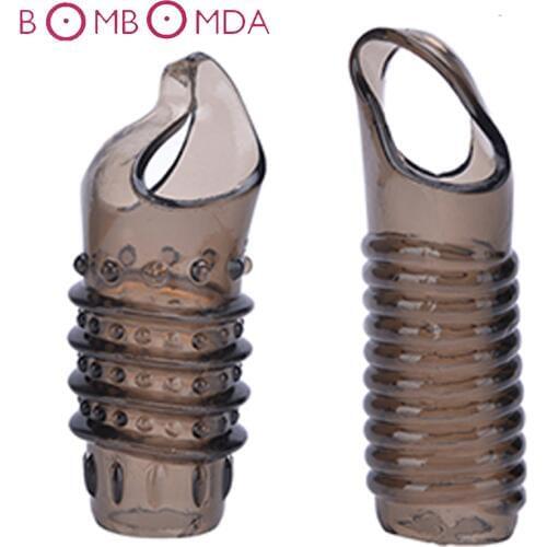 Reusable Penis Ring For Men Flexible Glans Penis Enlarger Extender Girth Delay Cock Ring Condom Adult Sex Toy For Men Dick Sleev