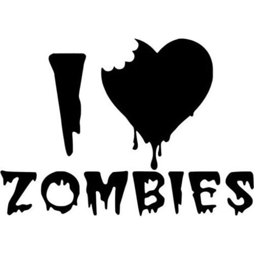 I LOVE ZOMBIES stickers Vinyl cut window decal sticker car styling stickers 15cm