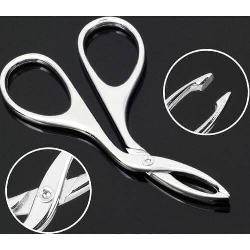 Stainless Steel Scissors Flat Tip Eyebrow Extension Tweezer Clamp Plier Eyebrows Clipper Eyelash Hair Remove Epilating Tool