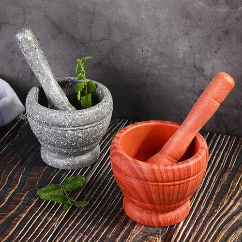 Mortar Pestle Spice Crusher Manual Mash Garlic Herbs Pepper Grinder Household Masher Kitchen Utensils Tools Eco-friendly