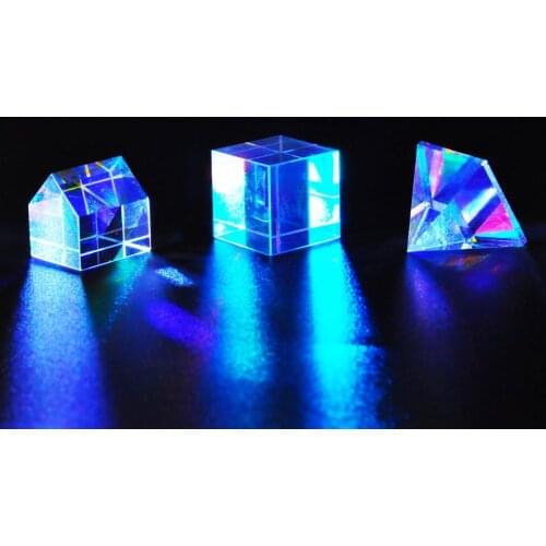 Prism Glass 20mm Six-Sided Bright Light Combine Cube Stained Beam Splitting Optical Experiment Instrument