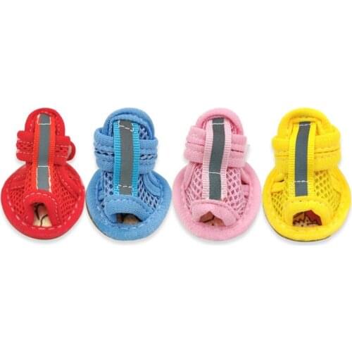 Cute Anti-Slip Chihuahua Pug Sandals Summer Dog Shoes Puppy Pet Dog Shoes For Small Dogs Cats Breathable Mesh Shoe Candy Colors