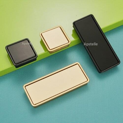 Nordic Style Cabinet Cupboard Hardwares Golden Black Kitchen Drawer Pulls Zinc Alloy Closet Dresser Handle Square Hidden