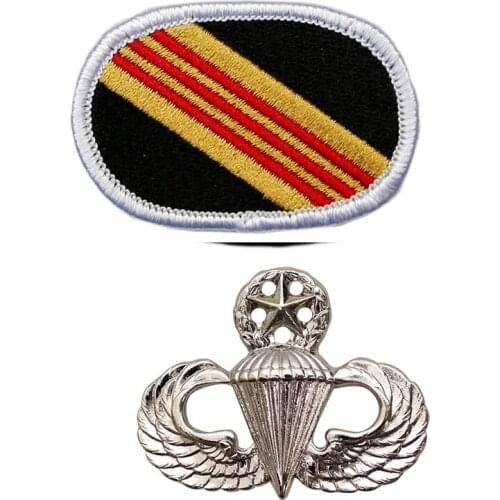 Us Military Master Parachutist Badge Us Jump Wings Basic+ VIETNAM WAR US ARMY 5TH SPECIAL FORCES GROUP oval patch