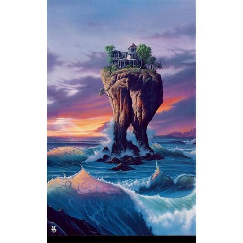 Needlework full embroidery painting cross stitch diy diamond painting kits crystal square diamond Stone, house & sea A7802R