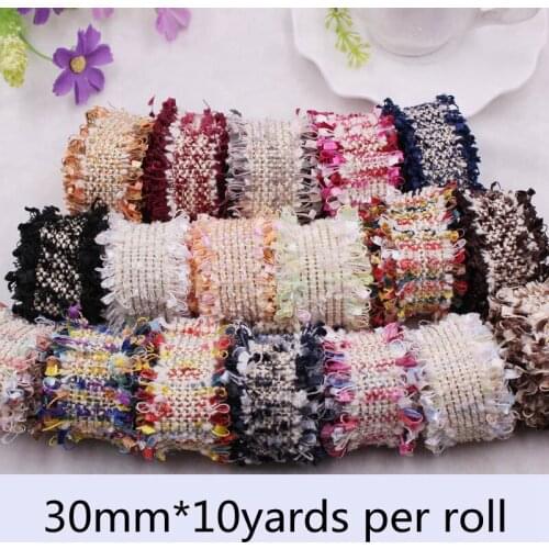 10yards Multicolor Fashion Lady Style Lace Ribbons For Dress Belt Handmade Hair Bow Accessories Hairband 30mm