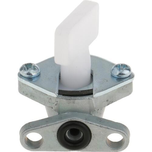 2pcs Fuel Tank Switch Valve Petcock Tap for 47cc-49cc 2 Stroke Dirt ATV Motorbike Universal, Black & Silver