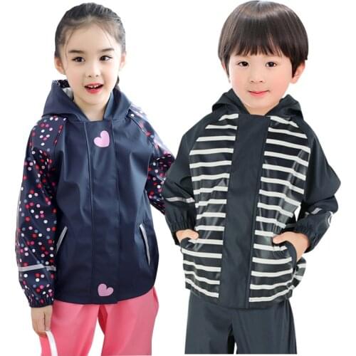 2021 Hoodies Boys Rain Jacket Waterproof Sport Girl Coats Outdoor Children Windbreaker Autumn Kids Outwear Baby Raincoat Clothes